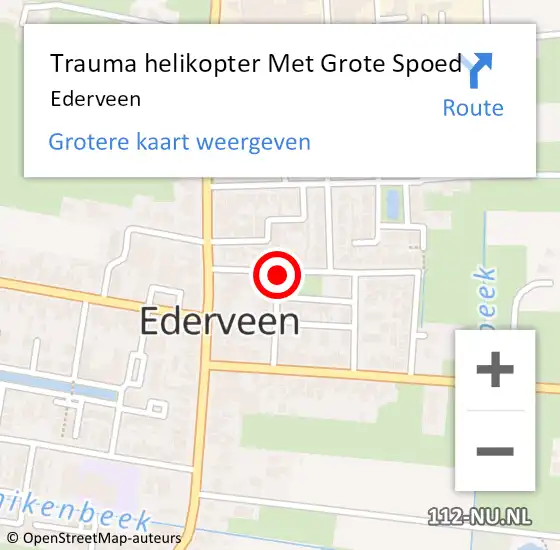 Locatie op kaart van de 112 melding: Trauma helikopter Met Grote Spoed Naar Ederveen op 12 januari 2024 09:18