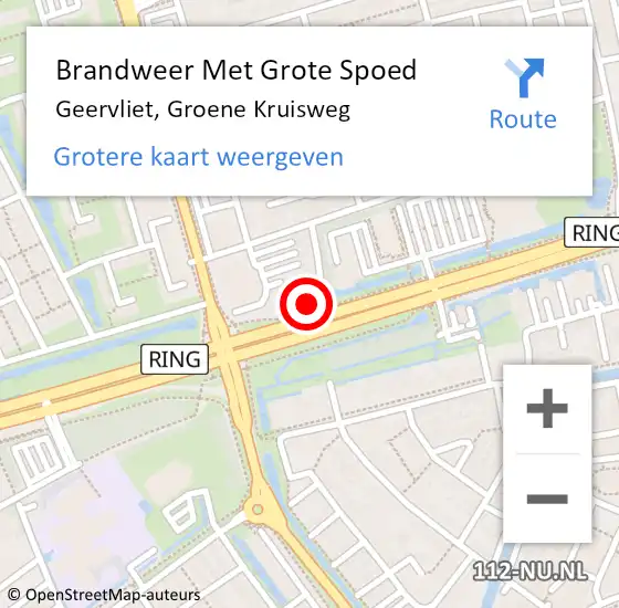 Locatie op kaart van de 112 melding: Brandweer Met Grote Spoed Naar Geervliet, Groene Kruisweg op 12 januari 2024 14:30