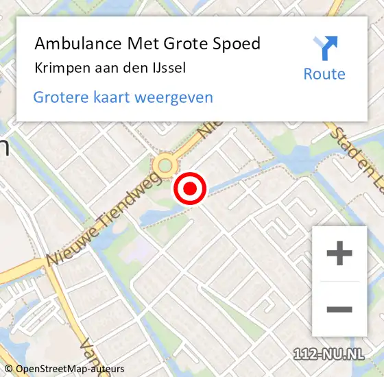 Locatie op kaart van de 112 melding: Ambulance Met Grote Spoed Naar Krimpen aan den IJssel op 12 januari 2024 15:23
