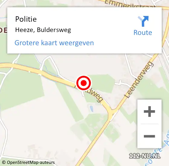 Locatie op kaart van de 112 melding: Politie Heeze, Buldersweg op 12 januari 2024 15:26