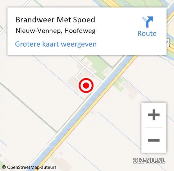 Locatie op kaart van de 112 melding: Brandweer Met Spoed Naar Nieuw-Vennep, Hoofdweg op 12 januari 2024 17:23