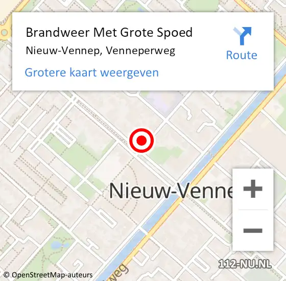 Locatie op kaart van de 112 melding: Brandweer Met Grote Spoed Naar Nieuw-Vennep, Venneperweg op 12 januari 2024 17:51
