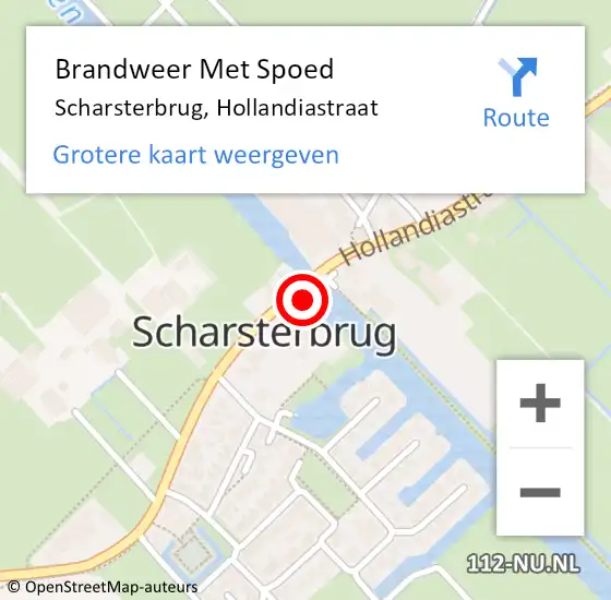 Locatie op kaart van de 112 melding: Brandweer Met Spoed Naar Scharsterbrug, Hollandiastraat op 12 januari 2024 18:29