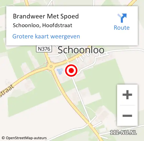Locatie op kaart van de 112 melding: Brandweer Met Spoed Naar Schoonloo, Hoofdstraat op 12 januari 2024 18:56