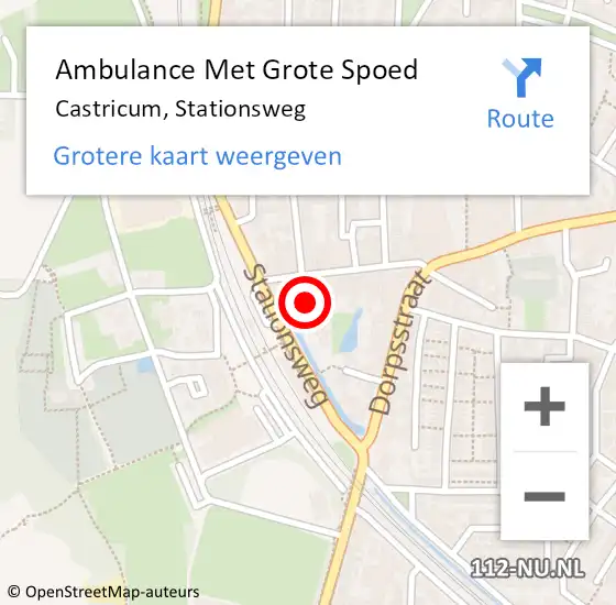 Locatie op kaart van de 112 melding: Ambulance Met Grote Spoed Naar Castricum, Stationsweg op 12 januari 2024 23:33