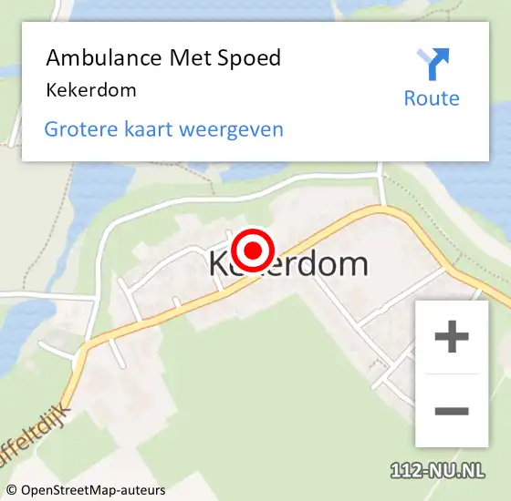Locatie op kaart van de 112 melding: Ambulance Met Spoed Naar Kekerdom op 13 januari 2024 01:13