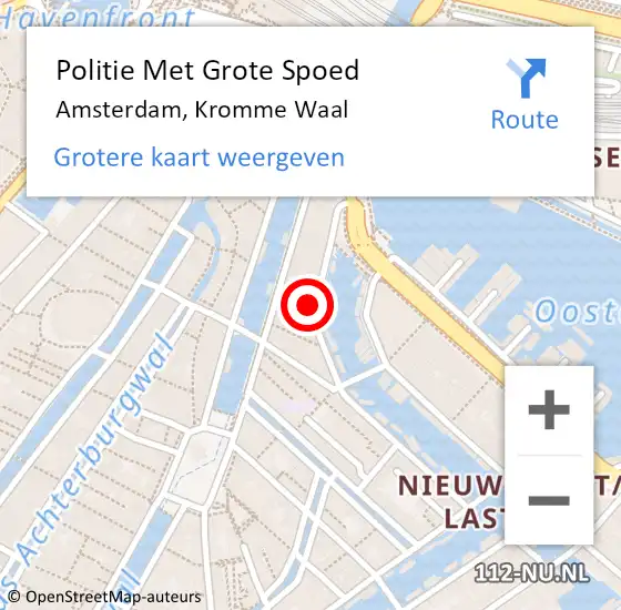 Locatie op kaart van de 112 melding: Politie Met Grote Spoed Naar Amsterdam, Kromme Waal op 13 januari 2024 04:11