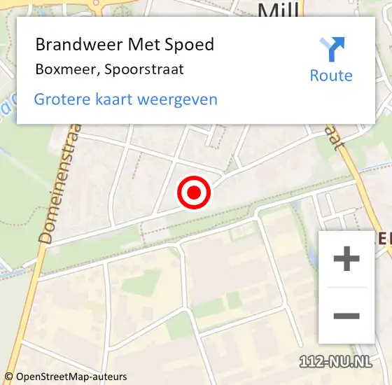 Locatie op kaart van de 112 melding: Brandweer Met Spoed Naar Boxmeer, Spoorstraat op 13 januari 2024 06:31