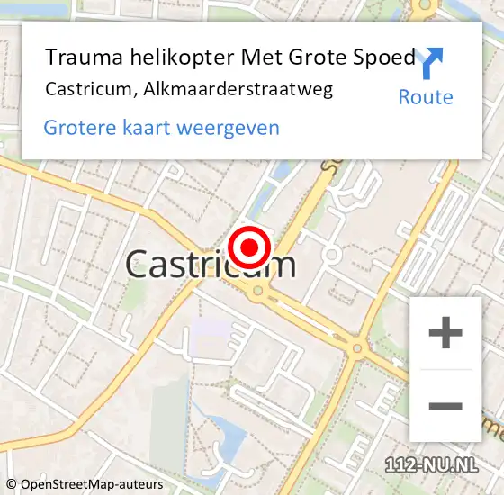 Locatie op kaart van de 112 melding: Trauma helikopter Met Grote Spoed Naar Castricum, Alkmaarderstraatweg op 13 januari 2024 09:05