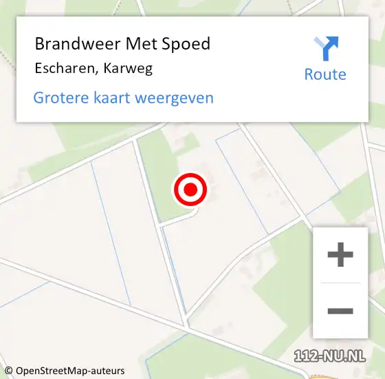 Locatie op kaart van de 112 melding: Brandweer Met Spoed Naar Escharen, Karweg op 13 januari 2024 09:31