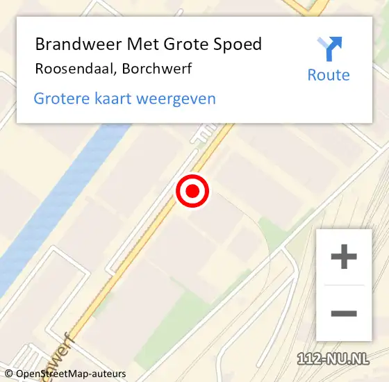 Locatie op kaart van de 112 melding: Brandweer Met Grote Spoed Naar Roosendaal, Borchwerf op 13 januari 2024 11:20