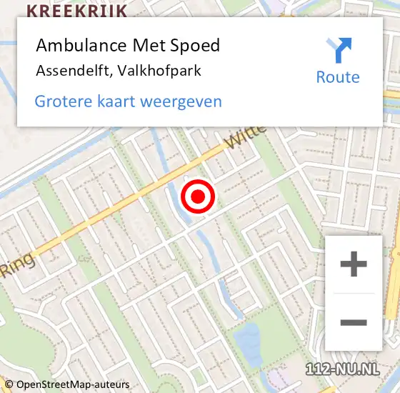 Locatie op kaart van de 112 melding: Ambulance Met Spoed Naar Assendelft, Valkhofpark op 13 januari 2024 12:35