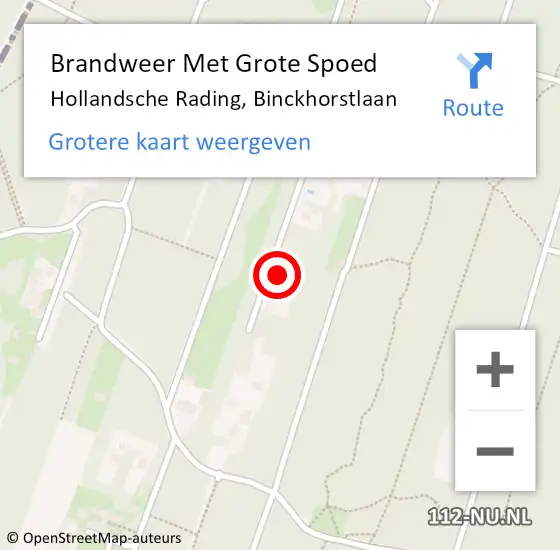 Locatie op kaart van de 112 melding: Brandweer Met Grote Spoed Naar Hollandsche Rading, Binckhorstlaan op 13 januari 2024 13:34