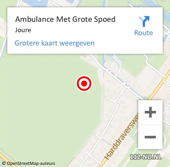 Locatie op kaart van de 112 melding: Ambulance Met Grote Spoed Naar Joure op 13 januari 2024 16:11