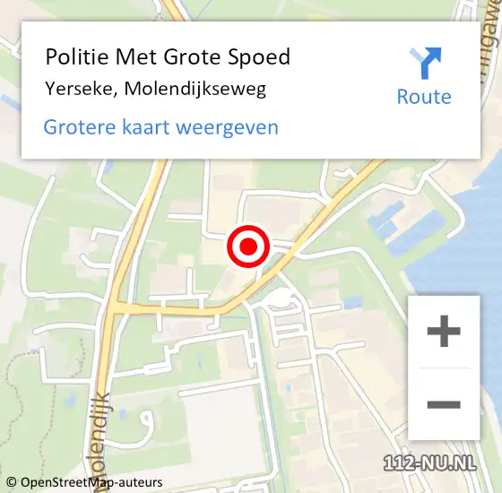 Locatie op kaart van de 112 melding: Politie Met Grote Spoed Naar Yerseke, Molendijkseweg op 13 januari 2024 16:26