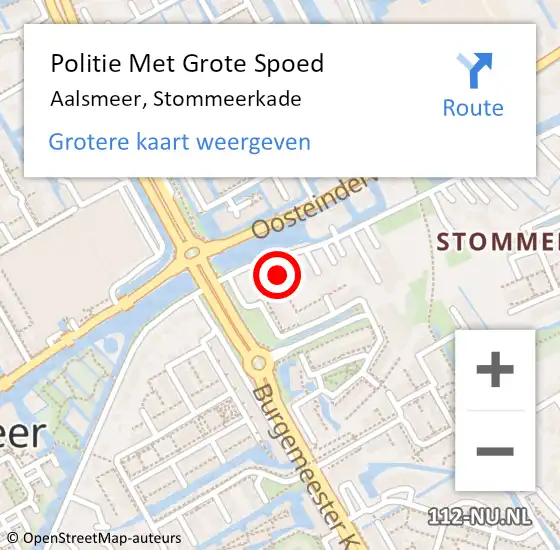 Locatie op kaart van de 112 melding: Politie Met Grote Spoed Naar Aalsmeer, Stommeerkade op 13 januari 2024 17:36