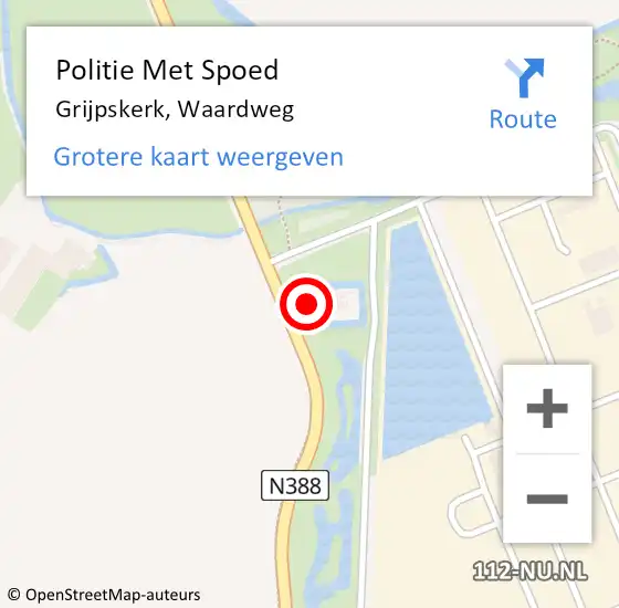 Locatie op kaart van de 112 melding: Politie Met Spoed Naar Grijpskerk, Waardweg op 13 januari 2024 19:22