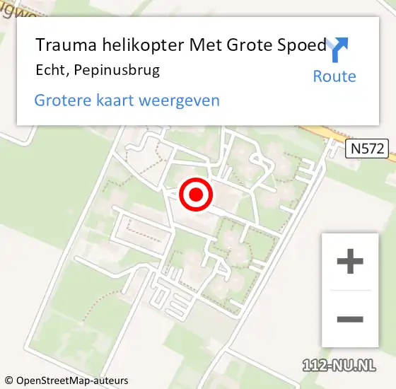 Locatie op kaart van de 112 melding: Trauma helikopter Met Grote Spoed Naar Echt, Pepinusbrug op 13 januari 2024 20:06