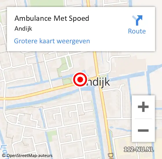 Locatie op kaart van de 112 melding: Ambulance Met Spoed Naar Andijk op 13 januari 2024 20:16