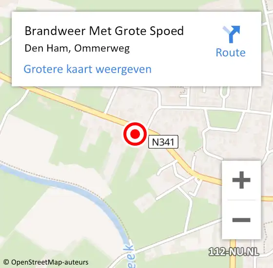 Locatie op kaart van de 112 melding: Brandweer Met Grote Spoed Naar Den Ham, Ommerweg op 13 januari 2024 21:33