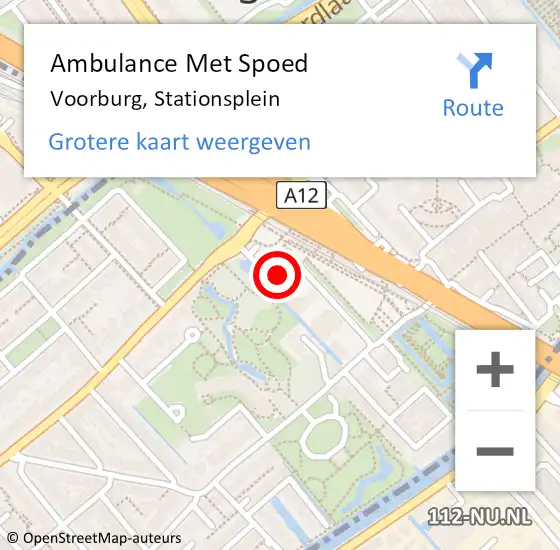 Locatie op kaart van de 112 melding: Ambulance Met Spoed Naar Voorburg, Stationsplein op 13 januari 2024 22:37