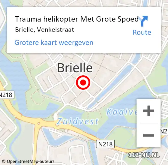 Locatie op kaart van de 112 melding: Trauma helikopter Met Grote Spoed Naar Brielle, Venkelstraat op 13 januari 2024 23:15