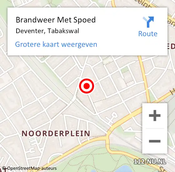Locatie op kaart van de 112 melding: Brandweer Met Spoed Naar Deventer, Tabakswal op 14 januari 2024 01:34