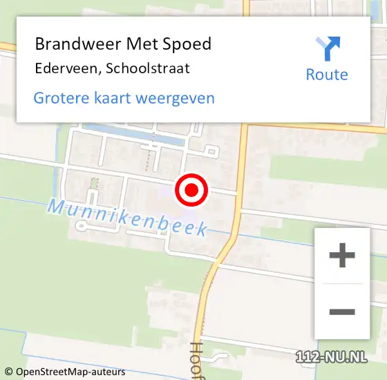 Locatie op kaart van de 112 melding: Brandweer Met Spoed Naar Ederveen, Schoolstraat op 14 januari 2024 12:02