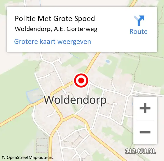Locatie op kaart van de 112 melding: Politie Met Grote Spoed Naar Woldendorp, A.E. Gorterweg op 14 januari 2024 12:54