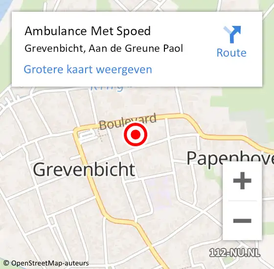 Locatie op kaart van de 112 melding: Ambulance Met Spoed Naar Grevenbicht, Aan de Greune Paol op 14 januari 2024 15:12