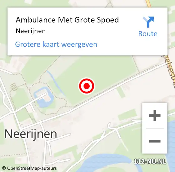 Locatie op kaart van de 112 melding: Ambulance Met Grote Spoed Naar Neerijnen op 14 januari 2024 17:50