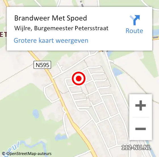 Locatie op kaart van de 112 melding: Brandweer Met Spoed Naar Wijlre, Burgemeester Petersstraat op 14 januari 2024 20:53