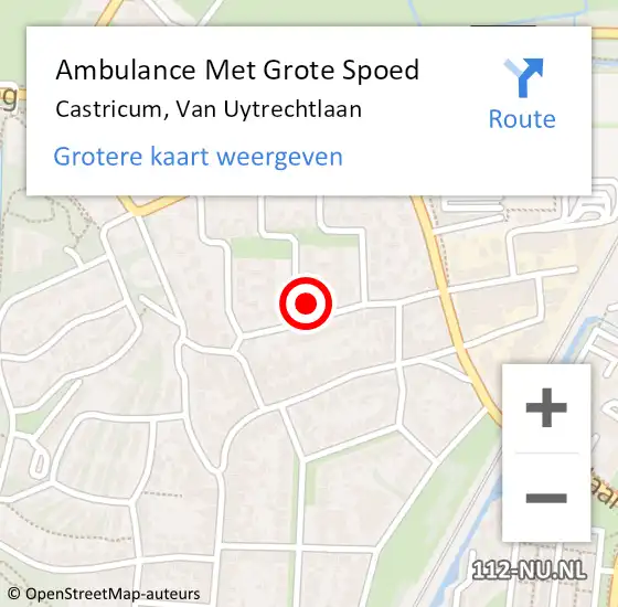 Locatie op kaart van de 112 melding: Ambulance Met Grote Spoed Naar Castricum, Van Uytrechtlaan op 14 januari 2024 23:25