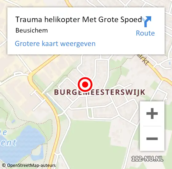Locatie op kaart van de 112 melding: Trauma helikopter Met Grote Spoed Naar Beusichem op 15 januari 2024 00:10