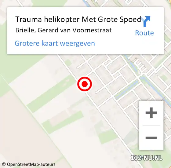 Locatie op kaart van de 112 melding: Trauma helikopter Met Grote Spoed Naar Brielle, Gerard van Voornestraat op 15 januari 2024 03:08