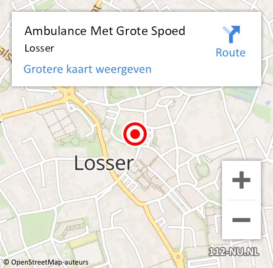 Locatie op kaart van de 112 melding: Ambulance Met Grote Spoed Naar Losser op 15 januari 2024 07:34