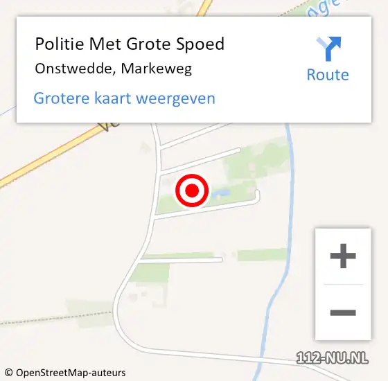 Locatie op kaart van de 112 melding: Politie Met Grote Spoed Naar Onstwedde, Markeweg op 15 januari 2024 09:36
