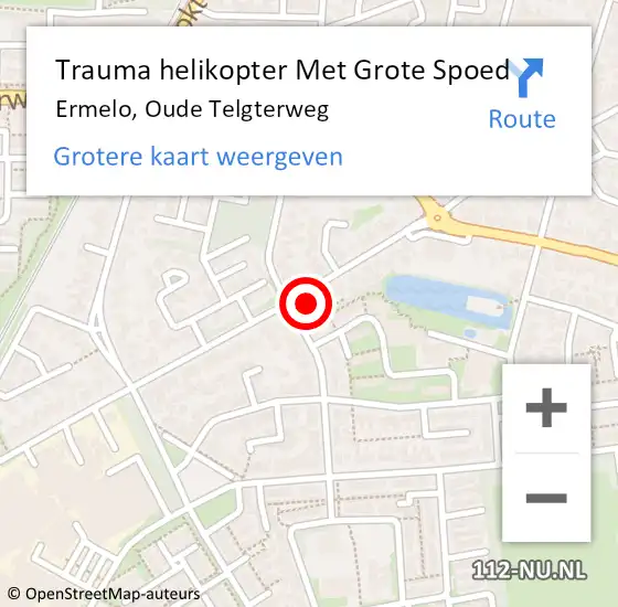 Locatie op kaart van de 112 melding: Trauma helikopter Met Grote Spoed Naar Ermelo, Oude Telgterweg op 15 januari 2024 11:22