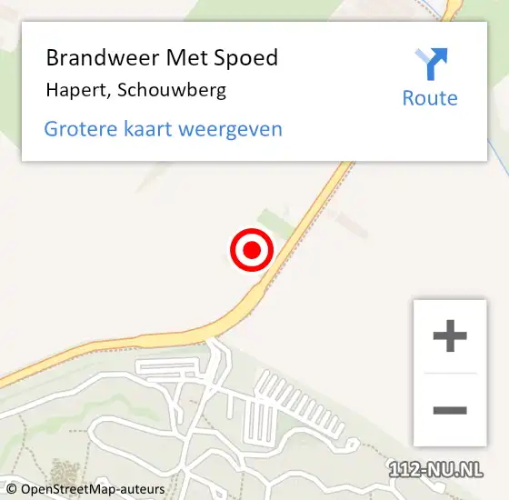 Locatie op kaart van de 112 melding: Brandweer Met Spoed Naar Hapert, Schouwberg op 15 januari 2024 11:53
