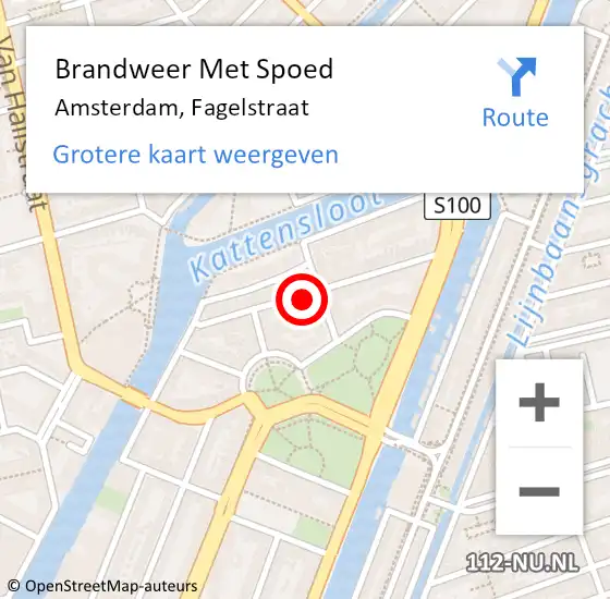 Locatie op kaart van de 112 melding: Brandweer Met Spoed Naar Amsterdam, Fagelstraat op 15 januari 2024 12:09