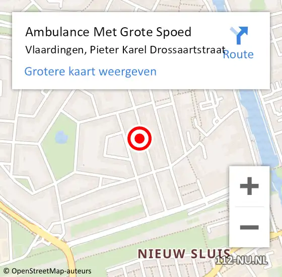 Locatie op kaart van de 112 melding: Ambulance Met Grote Spoed Naar Vlaardingen, Pieter Karel Drossaartstraat op 15 januari 2024 14:05