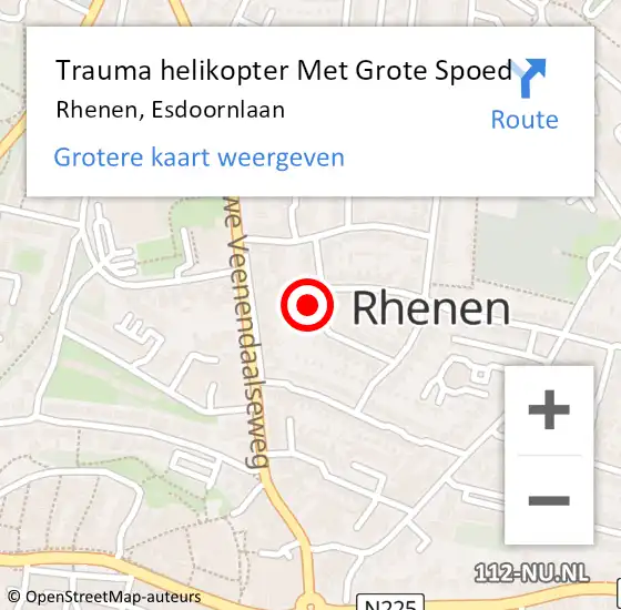 Locatie op kaart van de 112 melding: Trauma helikopter Met Grote Spoed Naar Rhenen, Esdoornlaan op 15 januari 2024 15:28