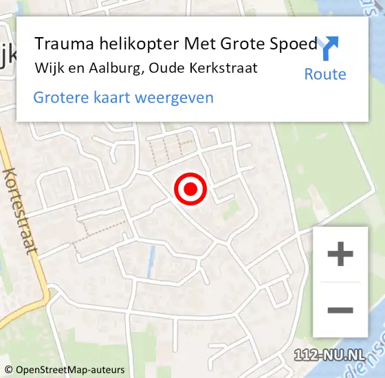 Locatie op kaart van de 112 melding: Trauma helikopter Met Grote Spoed Naar Wijk en Aalburg, Oude Kerkstraat op 15 januari 2024 17:32