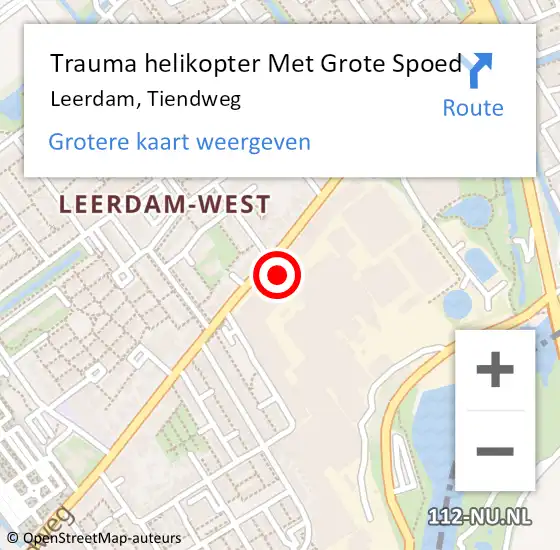 Locatie op kaart van de 112 melding: Trauma helikopter Met Grote Spoed Naar Leerdam, Tiendweg op 15 januari 2024 20:52