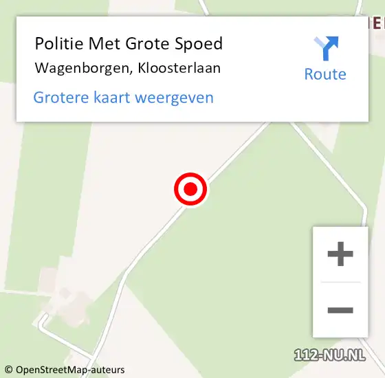 Locatie op kaart van de 112 melding: Politie Met Grote Spoed Naar Wagenborgen, Kloosterlaan op 15 januari 2024 23:23