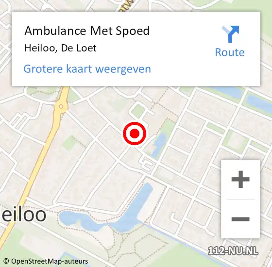 Locatie op kaart van de 112 melding: Ambulance Met Spoed Naar Heiloo, De Loet op 15 januari 2024 23:33