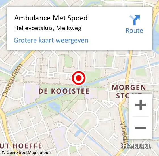 Locatie op kaart van de 112 melding: Ambulance Met Spoed Naar Hellevoetsluis, Melkweg op 16 januari 2024 00:58
