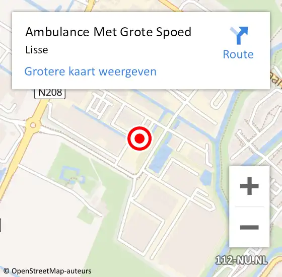 Locatie op kaart van de 112 melding: Ambulance Met Grote Spoed Naar Lisse op 16 januari 2024 01:20