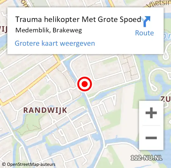 Locatie op kaart van de 112 melding: Trauma helikopter Met Grote Spoed Naar Medemblik, Brakeweg op 16 januari 2024 06:09
