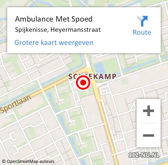 Locatie op kaart van de 112 melding: Ambulance Met Spoed Naar Spijkenisse, Heyermansstraat op 16 januari 2024 06:23